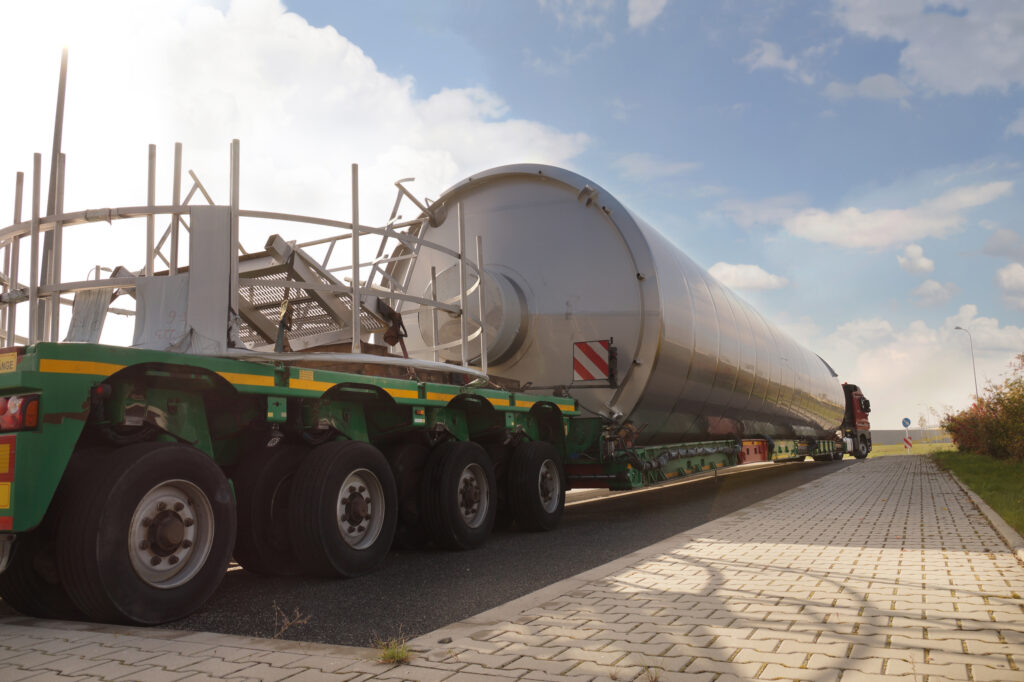 oversize load or exceptional convoy. a truck with a special semi oversize load or exceptional convoy. a truck with a special semi