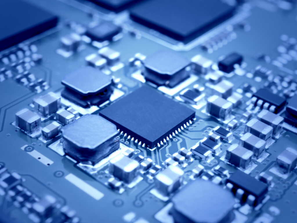 microprocessor on electronic circuit board