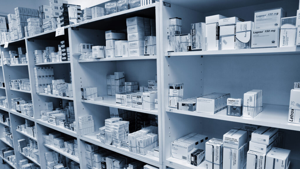 Pharmaceuticals Stored on shelves, albert lara pharma